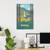 Zilverwatervallen Staatspark Oregon Reisposter Poster (Thuiskantoor)
