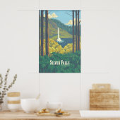 Zilverwatervallen Staatspark Oregon Reisposter Poster (Keuken)