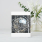 zilverwereldbol briefkaart (Staand voorkant)