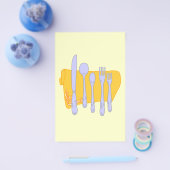 Zilverwerk en servet Aangepaste sjabloon voor menu (Enkel)