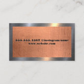 Zilverwerk Logo | Metalen koperachtergrond Visitekaartje (Achterkant)