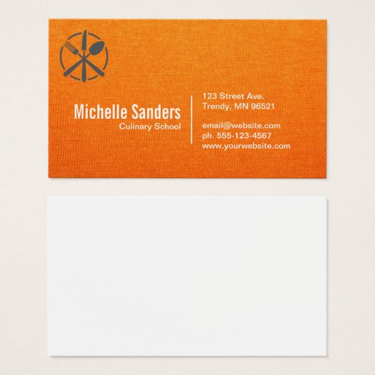 Zilverwerk Logo | Oranje Textuur Visitekaartje (Voorkant /achterkant)