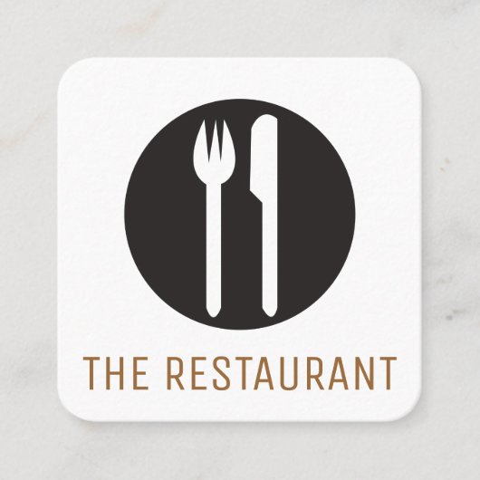 zilverwerk | restauranteigenaar | chef vierkante visitekaartje (Voorkant)