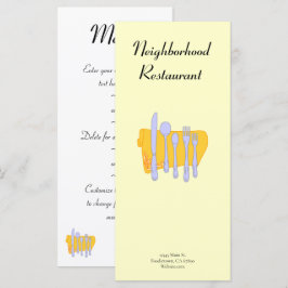 Zilverwerk Servet Aangepast Menu 4x9" Menu Sjabloo