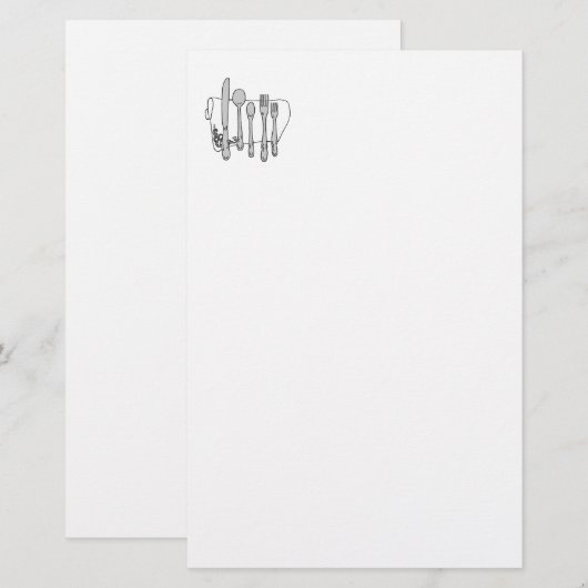 Zilverwerk Zwart Wit Art Stationery Briefpapier (Voorkant / Achterkant)