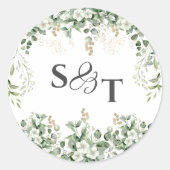 Zilverwijnstokken: monogram botanische Sticker (Voorkant)