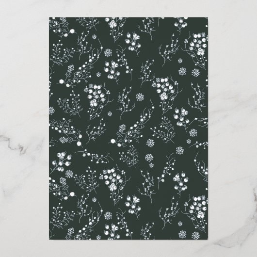 Zilverwinterbessen met een grote bruiloft folie uitnodiging (Achterkant)