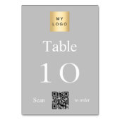 zilverwit bedrijf logo QR code tabel nummer Kaart (Achterkant)