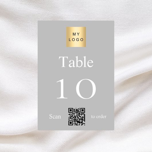 zilverwit bedrijf logo QR code tabel nummer Kaart