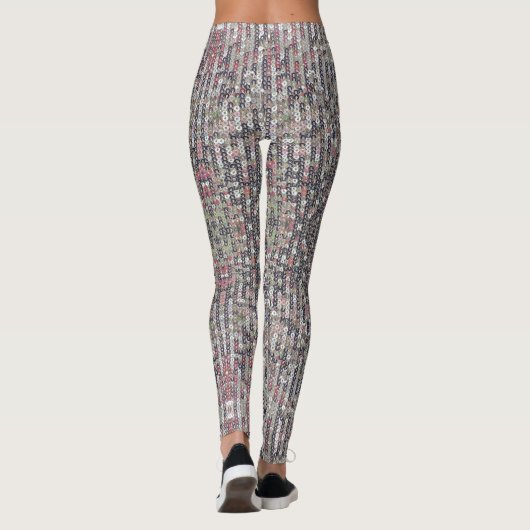 Zilverwit kristalsequivalent leggings (Achterkant)