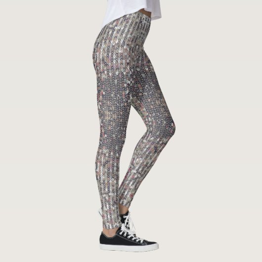 Zilverwit kristalsequivalent leggings (Rechts)