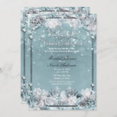 Zilverwit Vrijgezellenfeest van de WinterRozen Kaart (Voorkant / Achterkant)