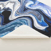 Zilverwitte, diepe zeeen marmeren textuur. sherpa deken (3/4)