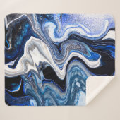 Zilverwitte, diepe zeeen marmeren textuur. sherpa deken (Voorkant (horizontaal))