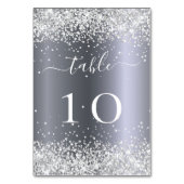 Zilverwitte glitter sparren glamoureus kaart (Achterkant)