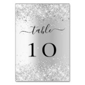 Zilverwitte glitter sparren glamoureus kaart (Achterkant)