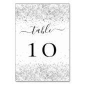 Zilverwitte glitter sparren glamoureus kaart (Voorkant)