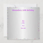 Zilverwitte kleur Confetti 18e verjaardagsfeest Kaart (Achterkant)