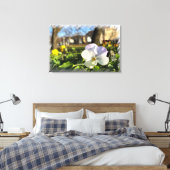 Zilverwitte paniek canvas afdruk (Insitu (Slaapkamer))