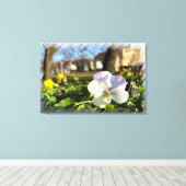 Zilverwitte paniek canvas afdruk (Insitu (Houten vloer))