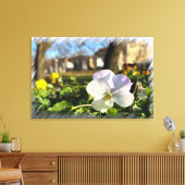 Zilverwitte paniek canvas afdruk (Insitu (Woonkamer))