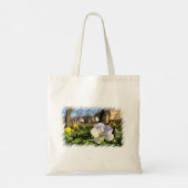 Zilverwitte paniek tote bag (Achterkant)