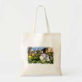 Zilverwitte paniek tote bag (Voorkant)