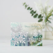 Zilverwitte sneeuwvlokken Briefkaart (Staand voorkant)