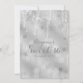 Zilverwitte sneeuwvlokken Winter Uitnodigingen (Achterkant)