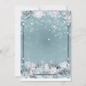 Zilverwitte winterRozen Quinceañera Kaart (Achterkant)