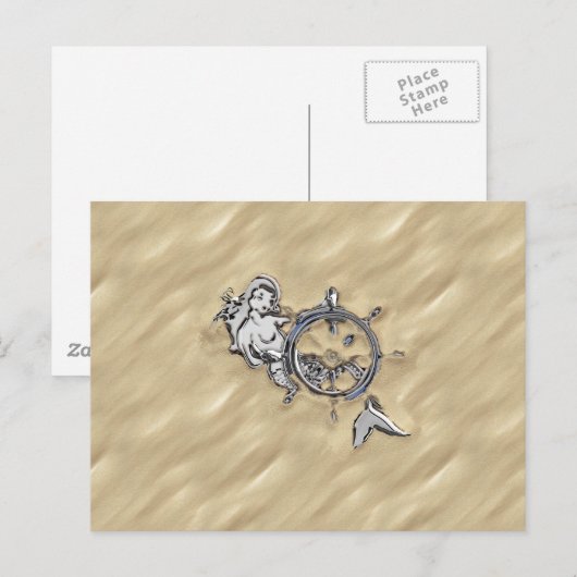 Zilverzeemeermin in de zand briefkaart (Voorkant / Achterkant)