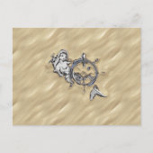 Zilverzeemeermin in de zand briefkaart (Voorkant)