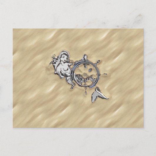 Zilverzeemeermin in de zand briefkaart (Voorkant)