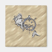 Zilverzeemeermin in de zand magneet (Voorkant)