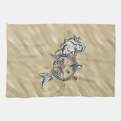 Zilverzeemeermin in de zand theedoek (Horizontaal)