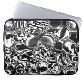 Zilverzeepbellen met een glazen of metalen toon we laptop sleeve