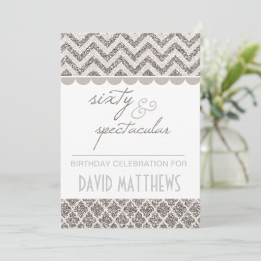 Zilverzestig jaar en spectaculaire feestdag kaart (Staand voorkant)