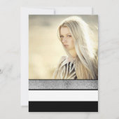 Zilverzwart wit, zoete zestienjarige verjaardag kaart (Achterkant)