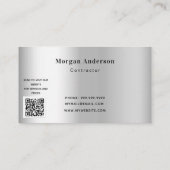 Zilverzwarte bouwkranen QR Visitekaartje (Achterkant)