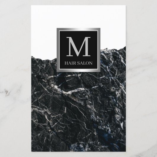 Zilverzwarte, stijlvolle haarsalon (Voorkant)