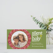 Zilzame nacht, Heilige Christelijke Kerstmis Feestdagenkaart (Staand voorkant)