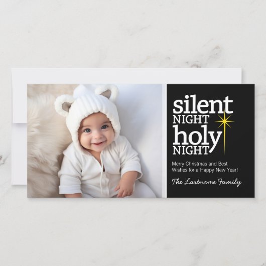 Zilzame nacht, Heilige Christelijke Kerstmis Feestdagenkaart (Voorkant)