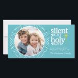 Zilzame nacht, Heilige Christelijke Kerstmis Feestdagenkaart<br><div class="desc">PHOTO TIP: Als uw foto niet correct past,  klik op Customize Deze knoop,  en u zult uw foto kunnen bewegen of resize. Pas dit aan met een HORIZONTALE foto. Als u uw foto uploadt en het moet worden aangepast: klik op CUSTOMIZE DIT gebied en beweeg de foto rond.</div>