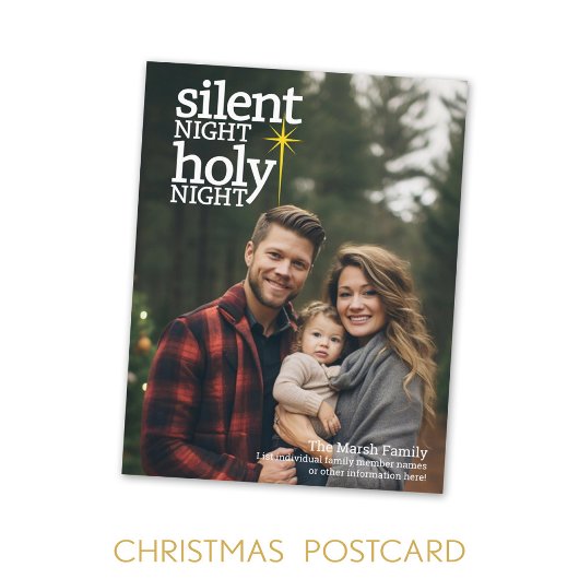 Zilzame nacht, Heilige Christelijke Kerstmis Feestdagenkaart