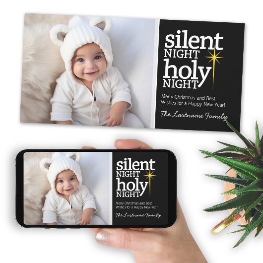 Zilzame nacht, Heilige Christelijke Kerstmis Feestdagenkaart