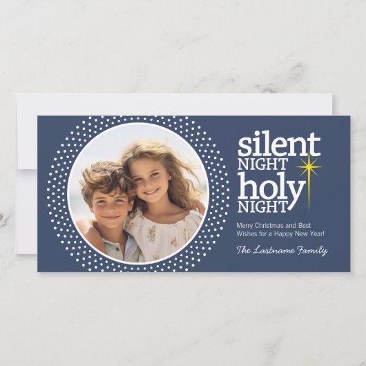 Zilzame nacht, Heilige Christelijke Kerstmis Feestdagenkaart (Voorkant)