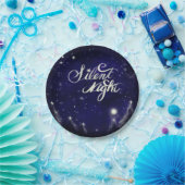 Zilzame nacht, heilige nacht - sneeuwscène met lui papieren bordje (Feest)