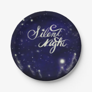 Zilzame nacht, heilige nacht - sneeuwscène met lui papieren bordje