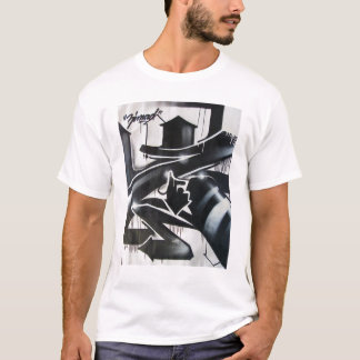 ZIMAD BLACK EN WHITE SPRAYPAINT GRAFFIT Z T-SHIRT