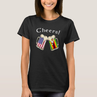 Zimbabwaans Amerikaanse Patriot Geteeld Land Juich T-shirt